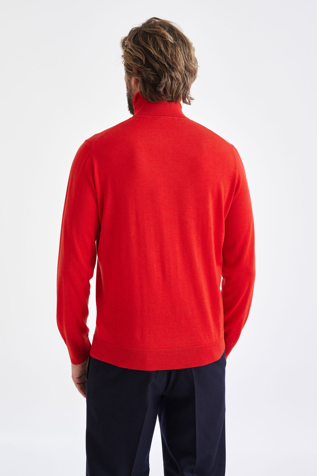 Carmine Cashmere Merino Silk Blend Telford Turtleneck Sweater — detail 2
