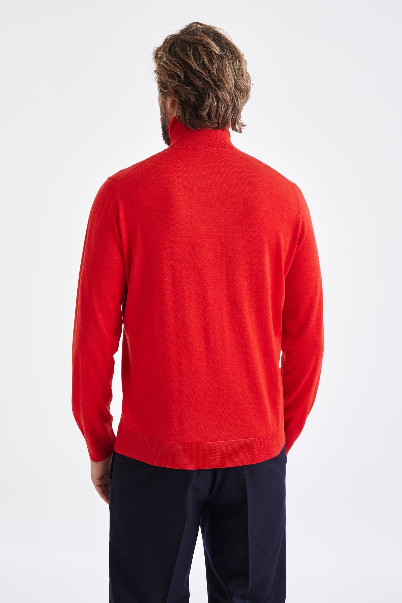 Carmine Cashmere Merino Silk Blend Telford Turtleneck Sweater — detail 2