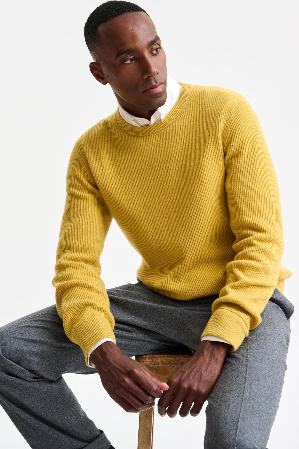 Yellow Cashmere Harrow Crewneck Knitwear — detail 3