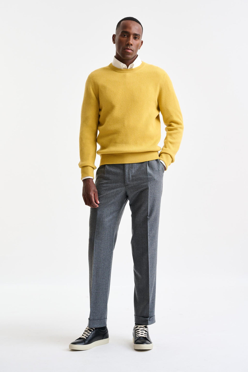 Yellow Cashmere Harrow Crewneck Knitwear — detail 4