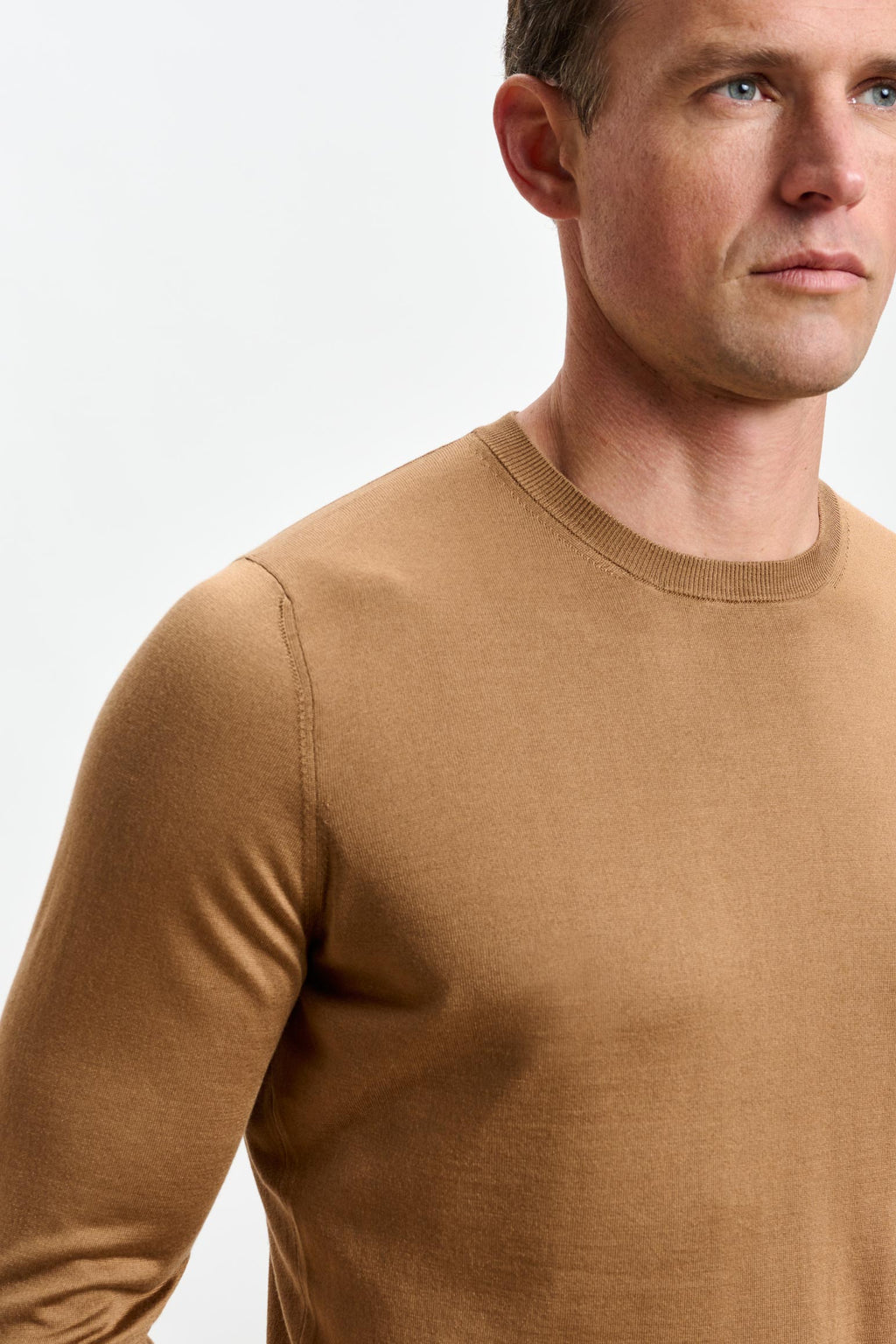 Tobacco Silk Crewe Long Sleeve Sweater — detail 2