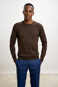 Chocolate Silk Crewe Long Sleeve Sweater