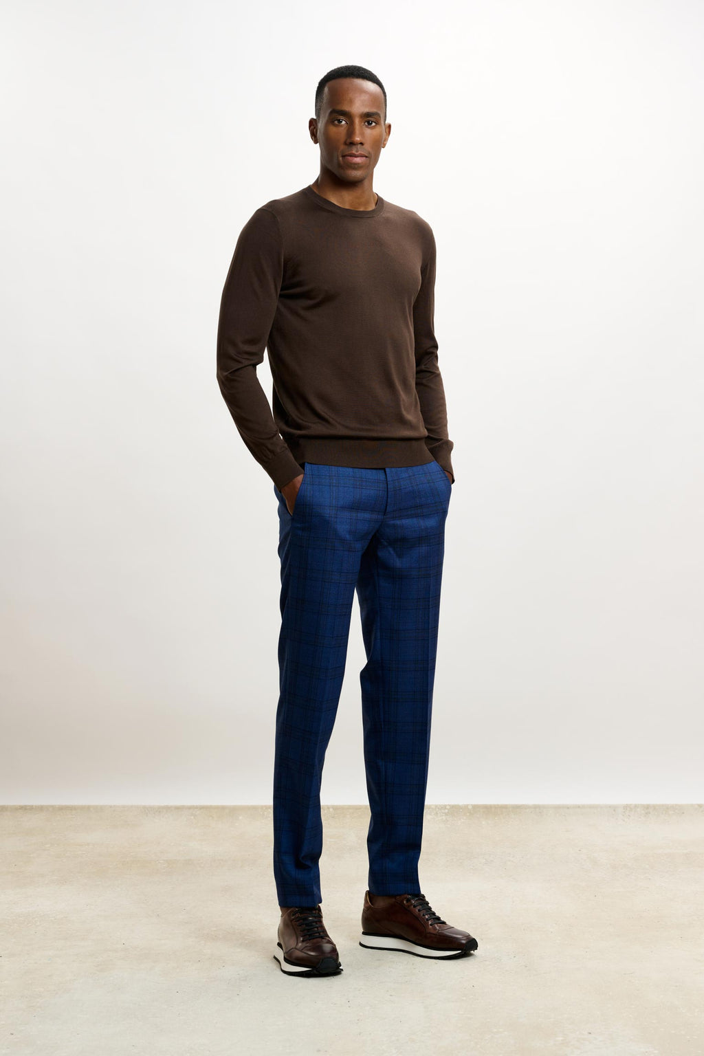 Chocolate Silk Crewe Long Sleeve Sweater — detail 1