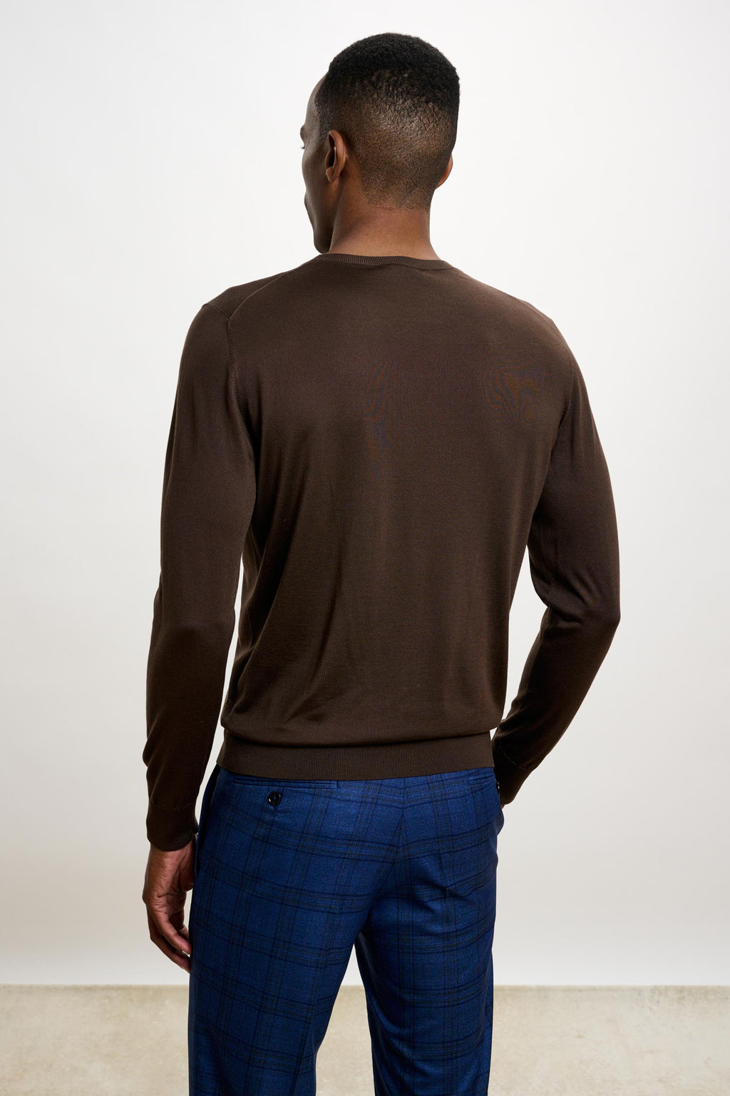 Chocolate Silk Crewe Long Sleeve Sweater — detail 2