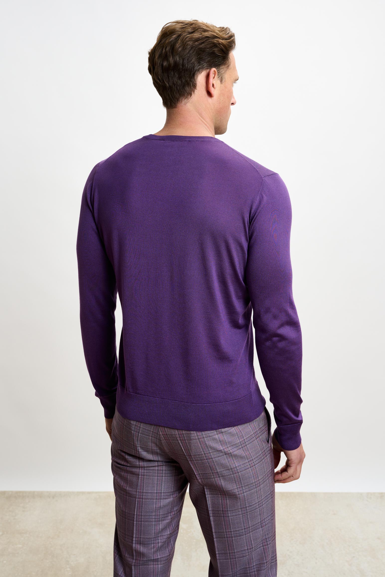 Violet Silk Crewe Long Sleeve Sweater — detail 2