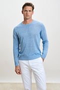 Cerulean Linen & Cotton Contin Long Sleeve Knitwear
