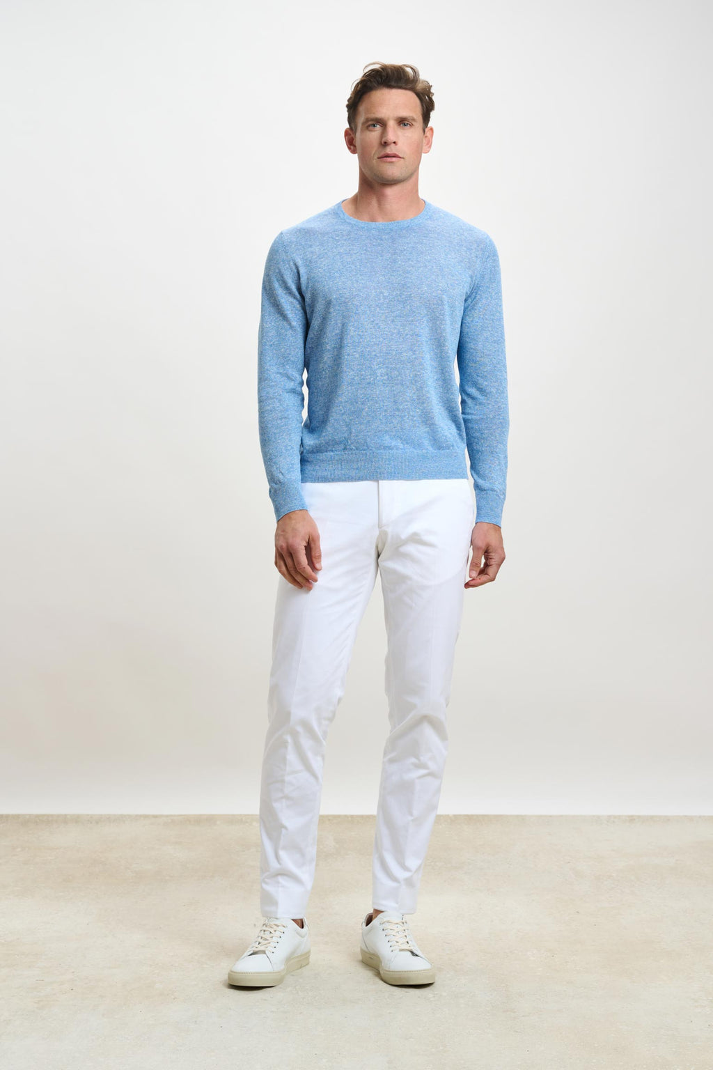 Cerulean Linen & Cotton Contin Long Sleeve Knitwear — detail 1
