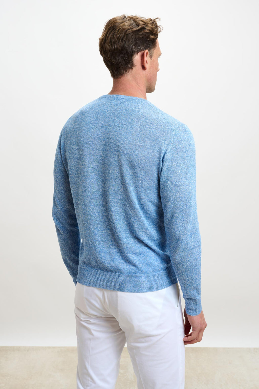 Cerulean Linen & Cotton Contin Long Sleeve Knitwear — detail 3