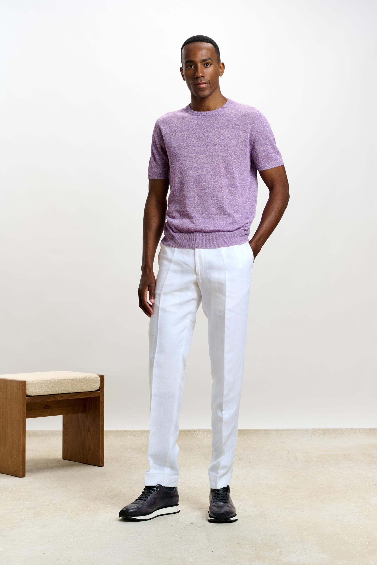 Violet Linen & Cotton Sefton Knitwear Crew — detail 1