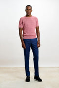 Red Melange Linen & Cotton Sefton Knitwear Crew