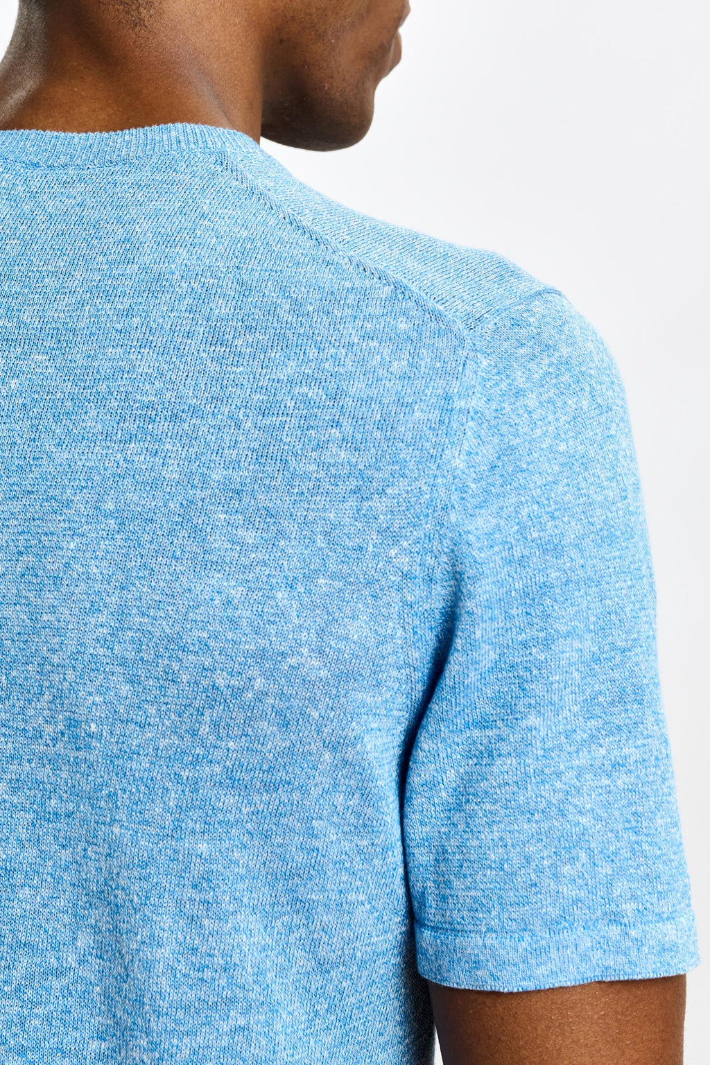 Cerulean Linen & Cotton Sefton Short Sleeve Knitwear — detail 2