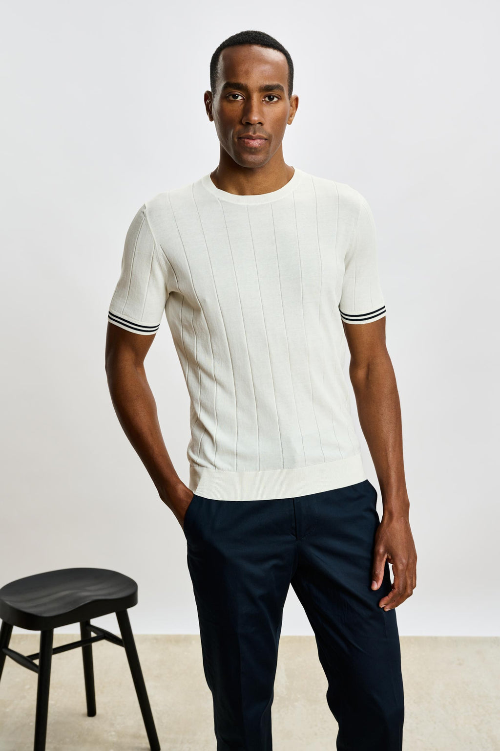 White Larne Cotton Knitwear — detail 2