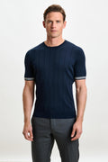 Navy Larne Cotton Knitwear