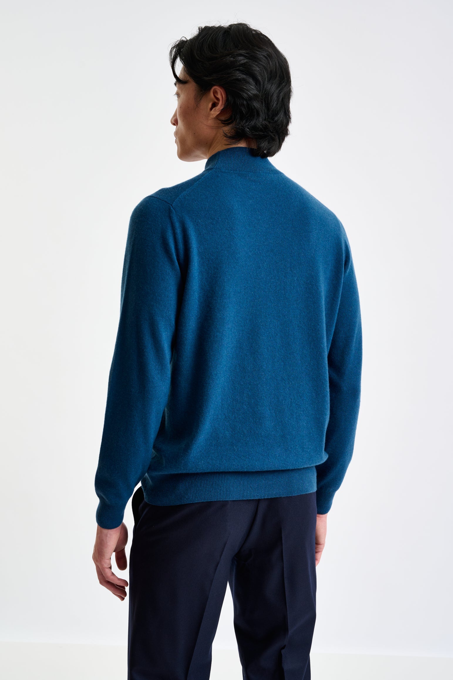 Pilot Blue Wool & Cashmere Evanton Mockneck Knit — detail 2