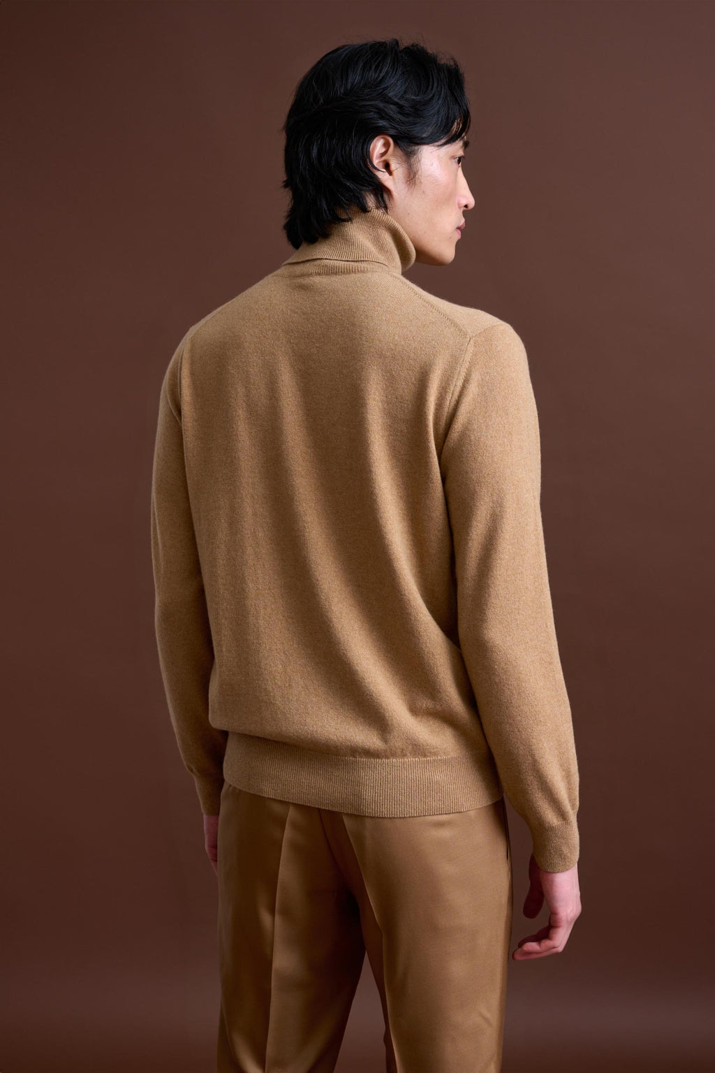Light Camel 100% Cashmere Drumberg Rollneck Knit — detail 2