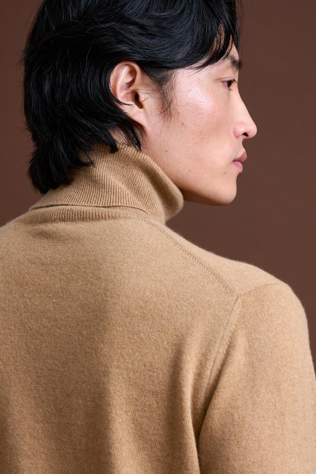 Light Camel 100% Cashmere Drumberg Rollneck Knit — detail 3