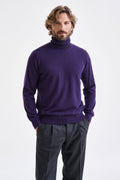 Purple 100% Cashmere Drumberg Rollneck Knitwear