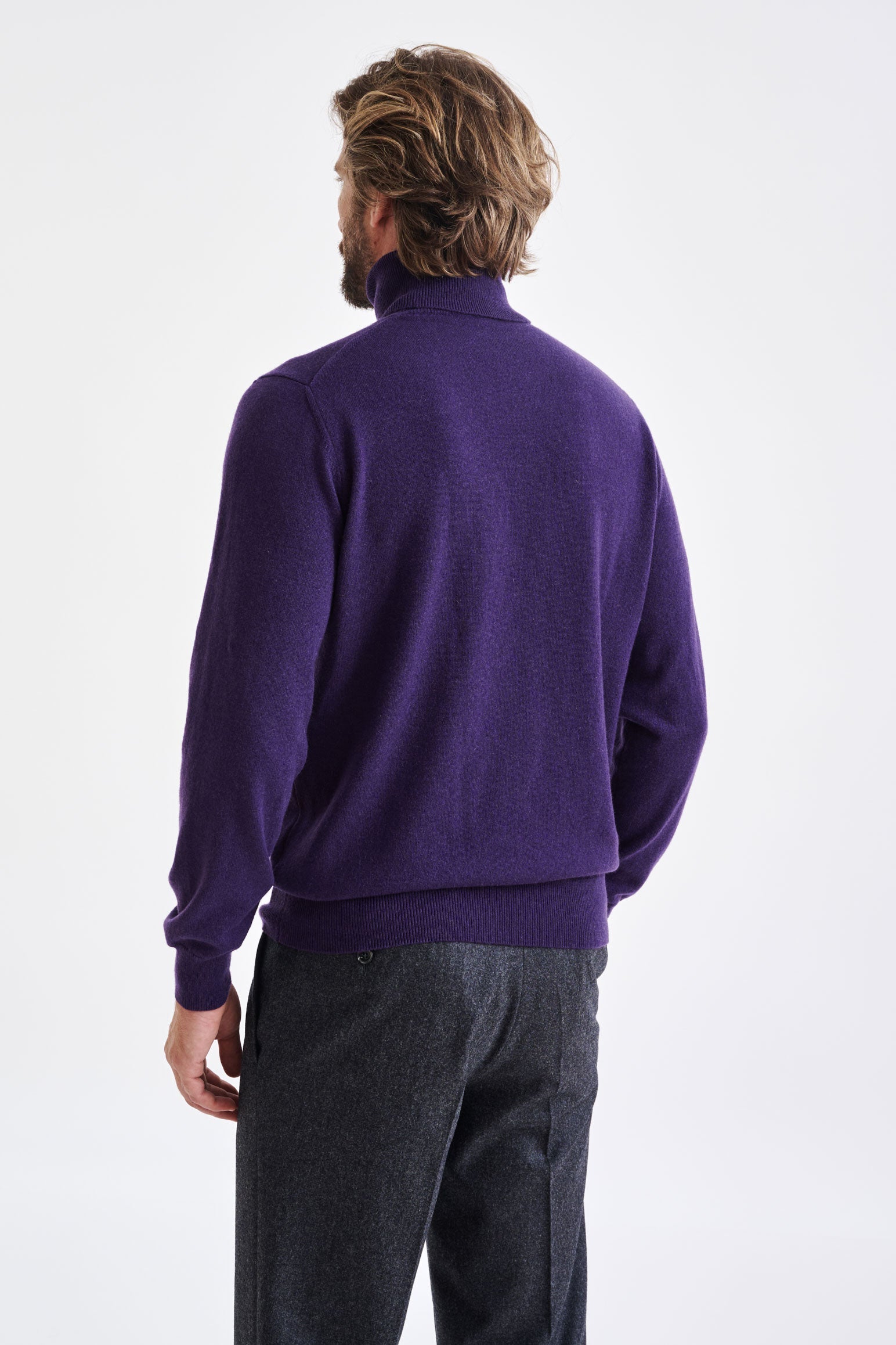 Purple 100% Cashmere Drumberg Rollneck Knitwear — detail 3