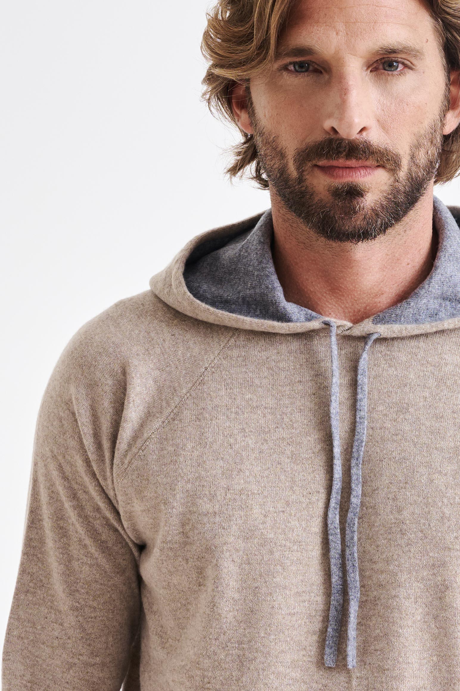 Sand Melange 100% Cashmere Bakewell Hoodie — detail 2