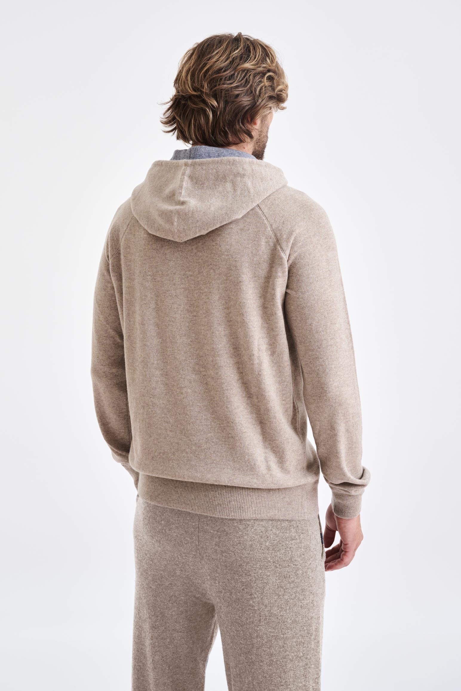 Sand Melange 100% Cashmere Bakewell Hoodie — detail 3