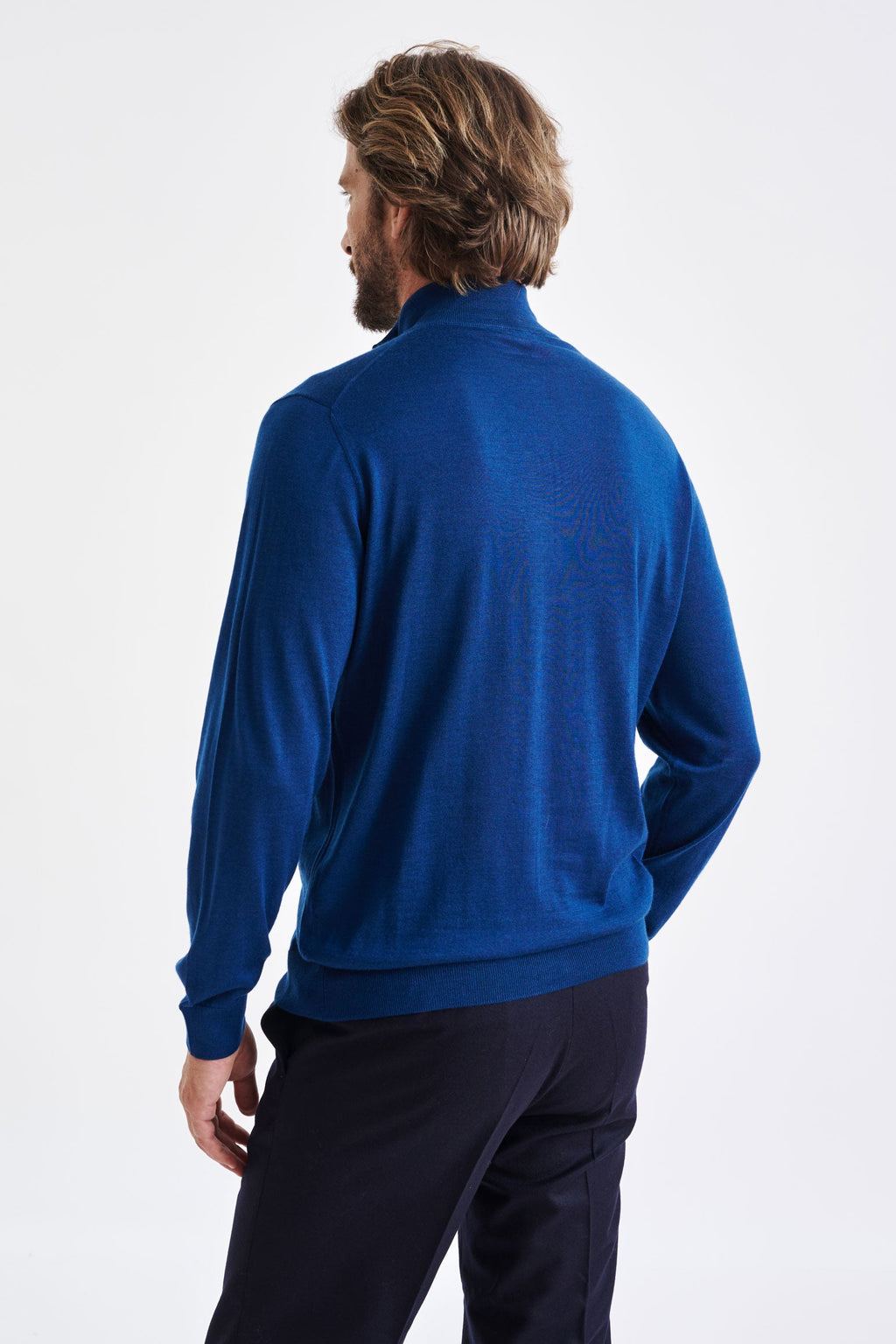 Pilot Blue Cashmere & Silk Repton Fullzip Sweater — detail 3