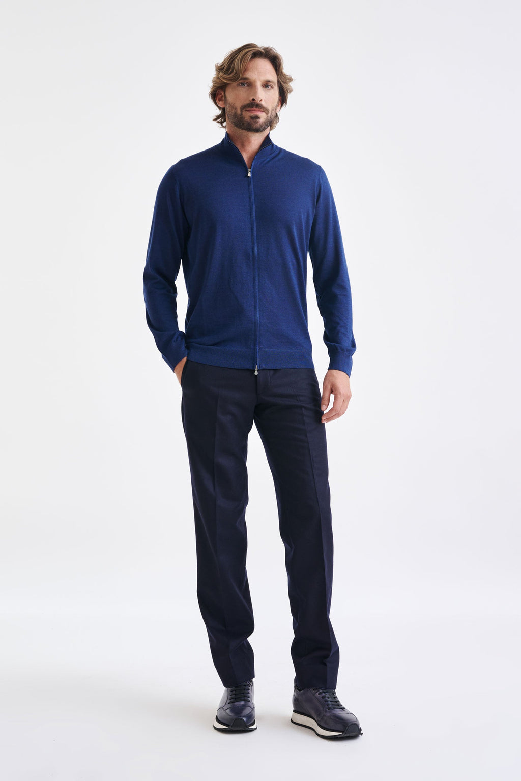 Neptune Cashmere & Silk Repton Fullzip Sweater — detail 1