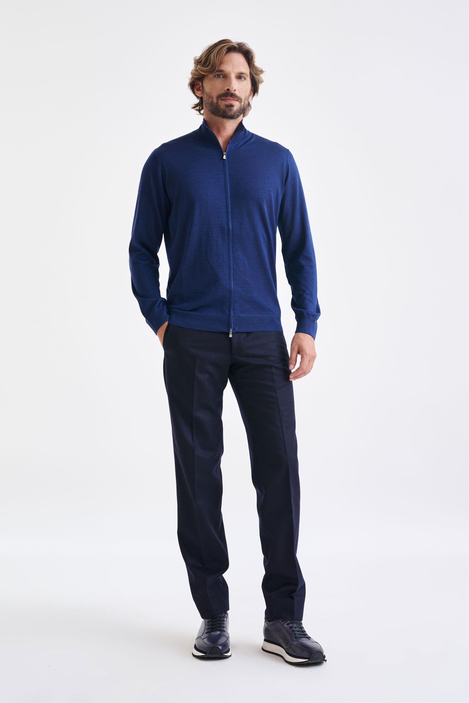 Neptune Cashmere & Silk Repton Fullzip Sweater — detail 1
