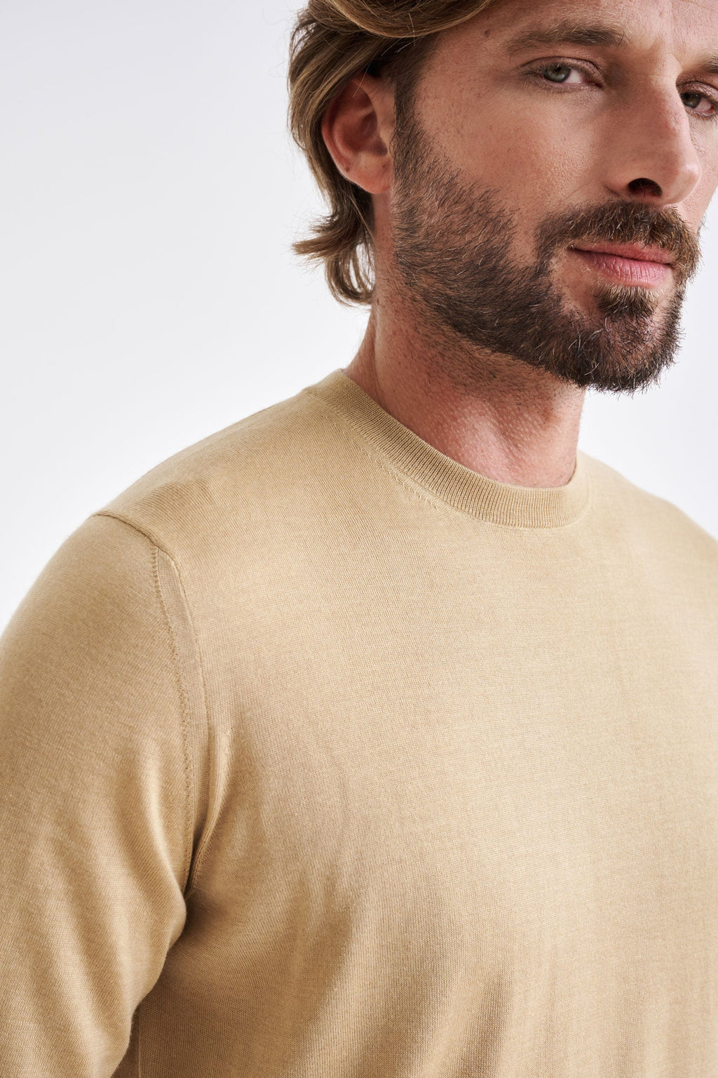 Beeswax Cashmere Merino Silk Blend Crewe Sweater — detail 2