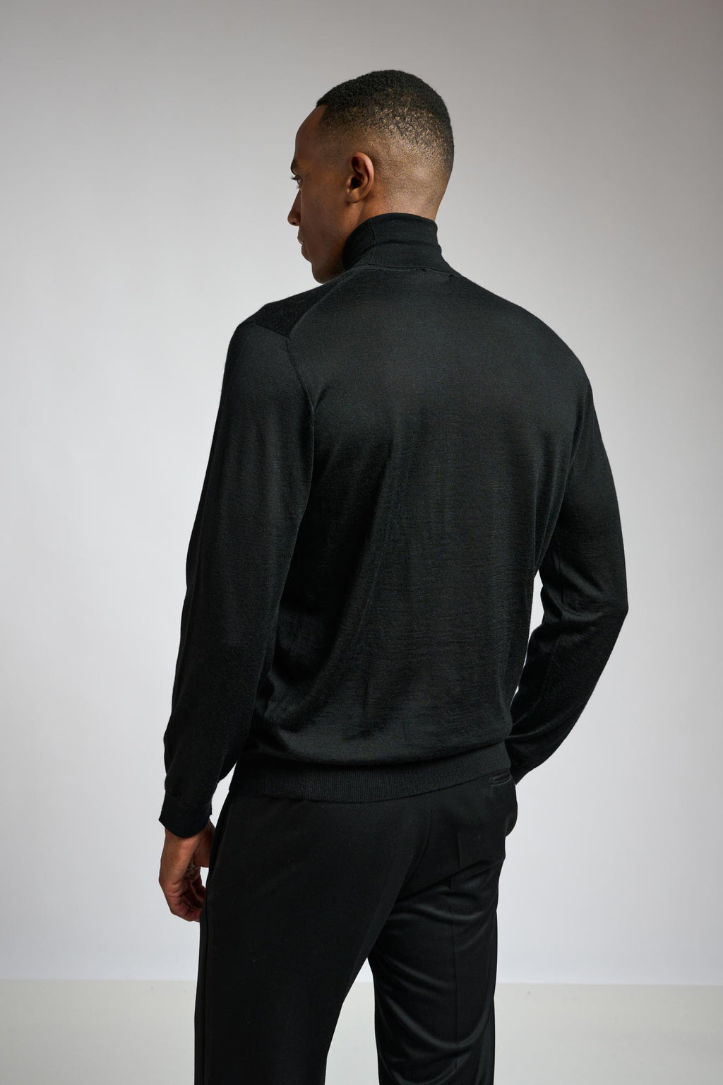 Black Cashmere & Silk Blend Telford Turtleneck Sweater — detail 3