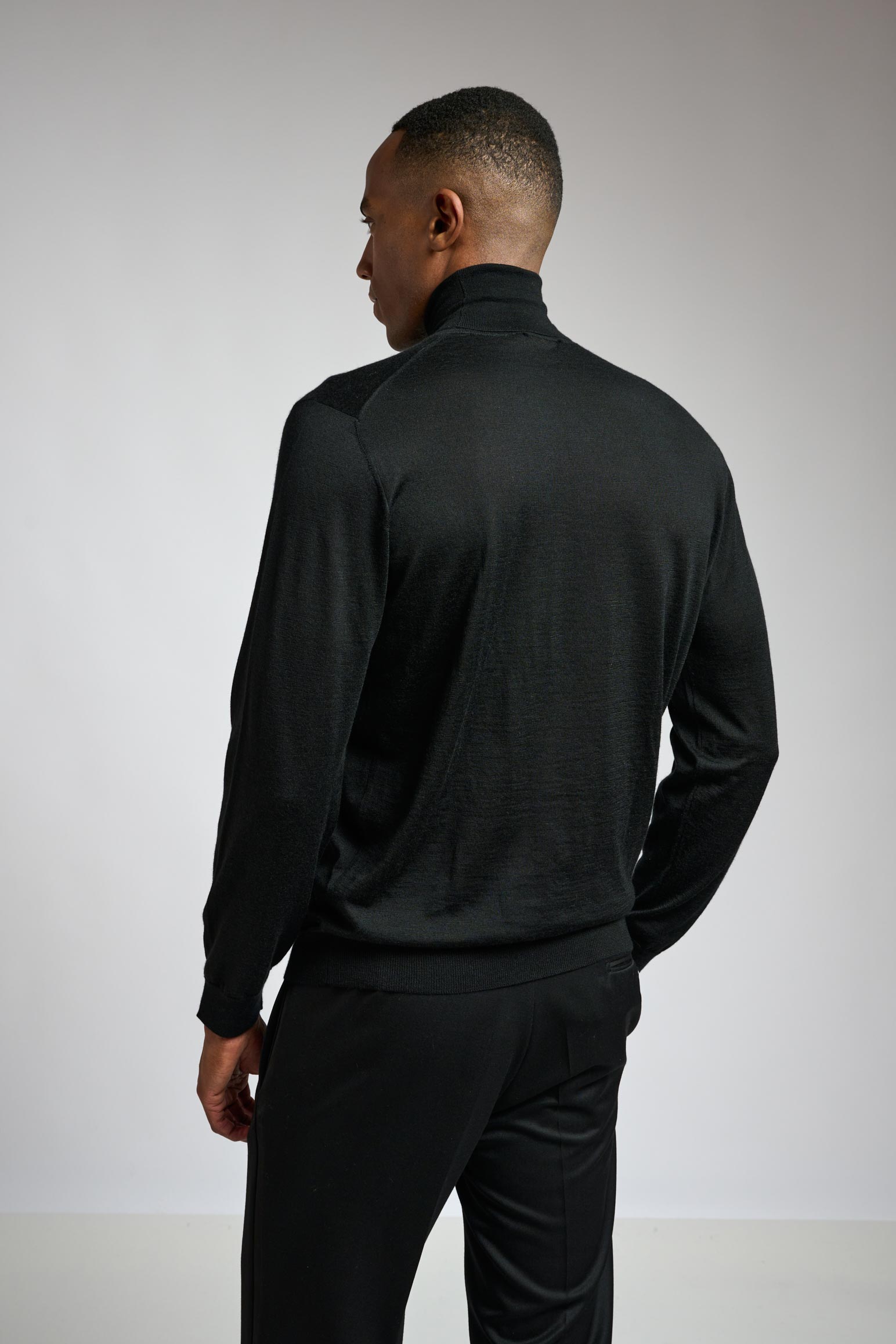 Black Cashmere & Silk Blend Telford Turtleneck Sweater — detail 3