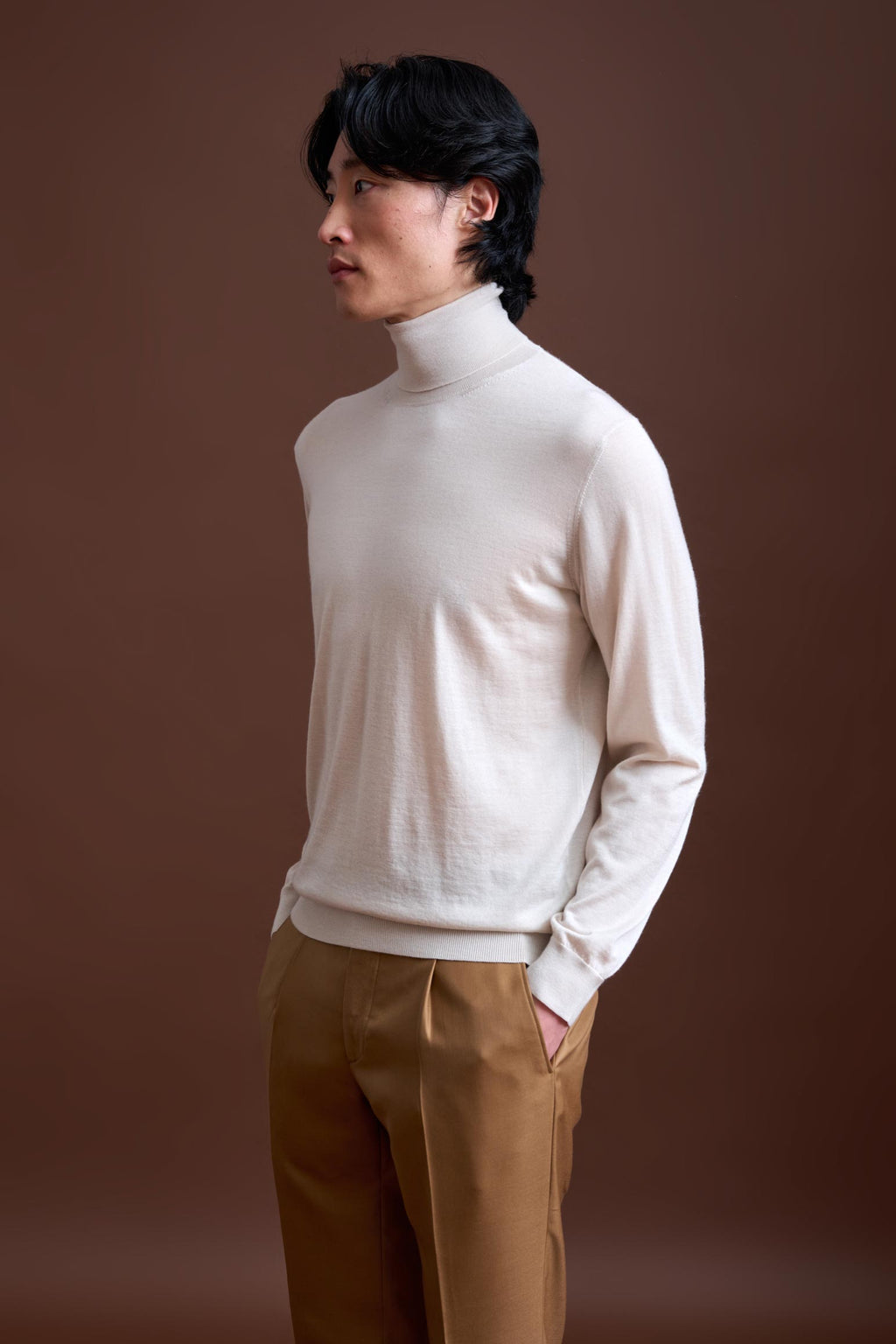Off-White Cashmere & Silk Telford Turtleneck Sweater