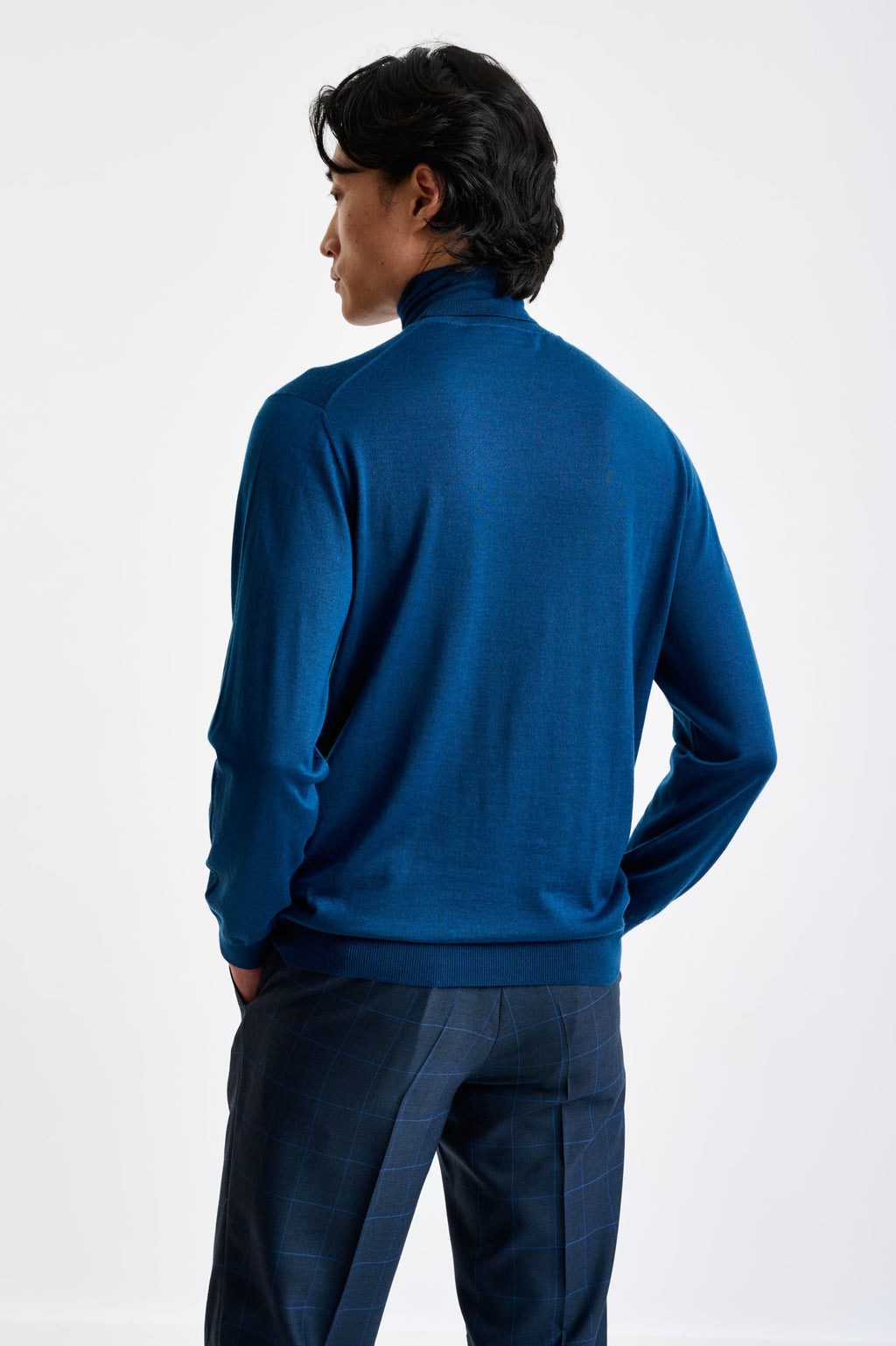 Pilot Blue Cashmere & Silk Blend Telford Turtleneck Sweater — detail 2