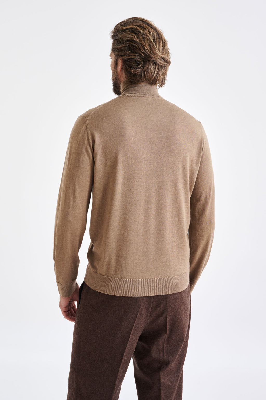 Camel Cashmere Merino Silk Blend Telford Turtleneck Sweater — detail 2