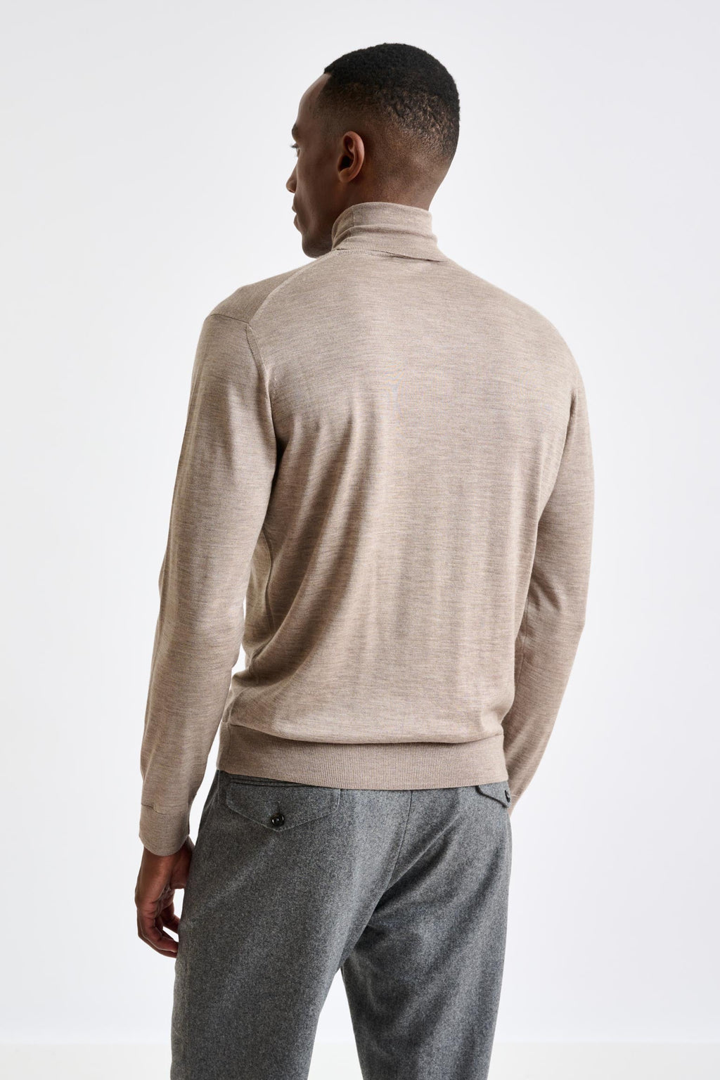 Dune Melange Cashmere Merino Silk Blend Telford Turtleneck Sweater — detail 3