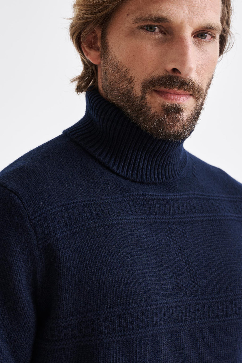 Neptune Blue Wool & Cashmere Glamis Knitwear — detail 1