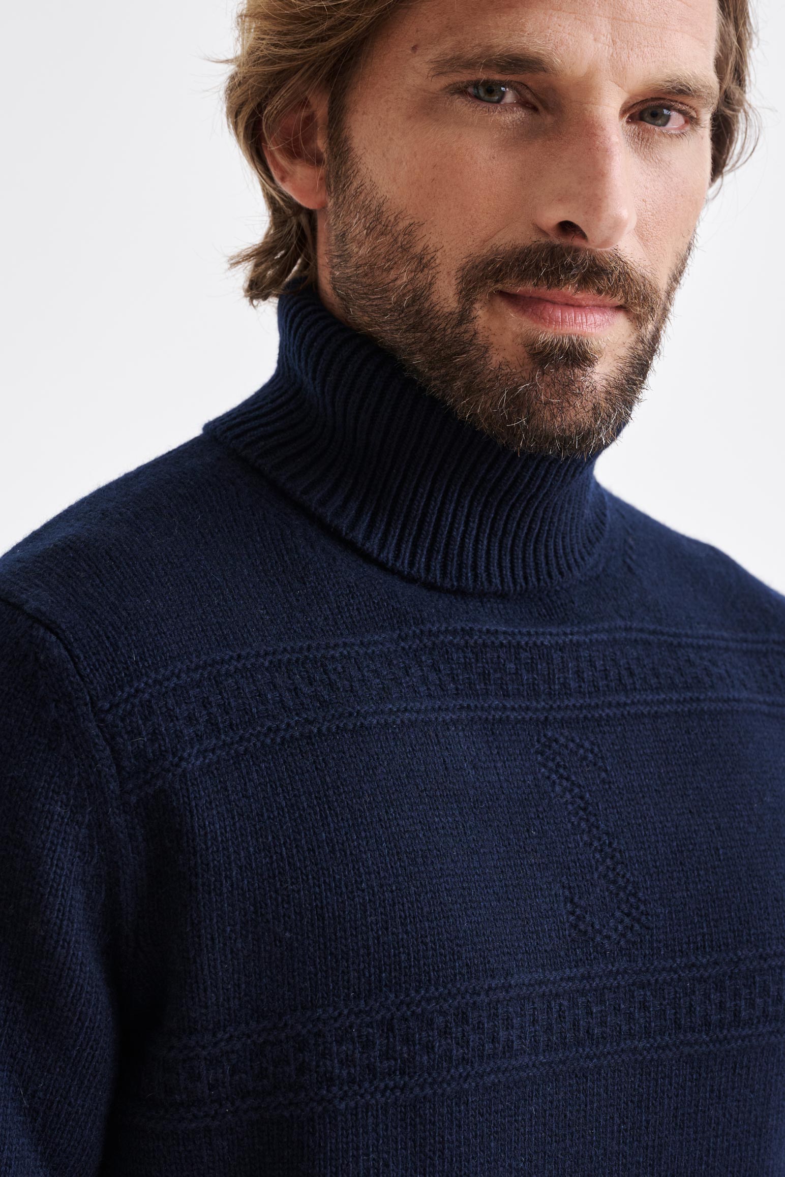 Neptune Blue Wool & Cashmere Glamis Knitwear — detail 1