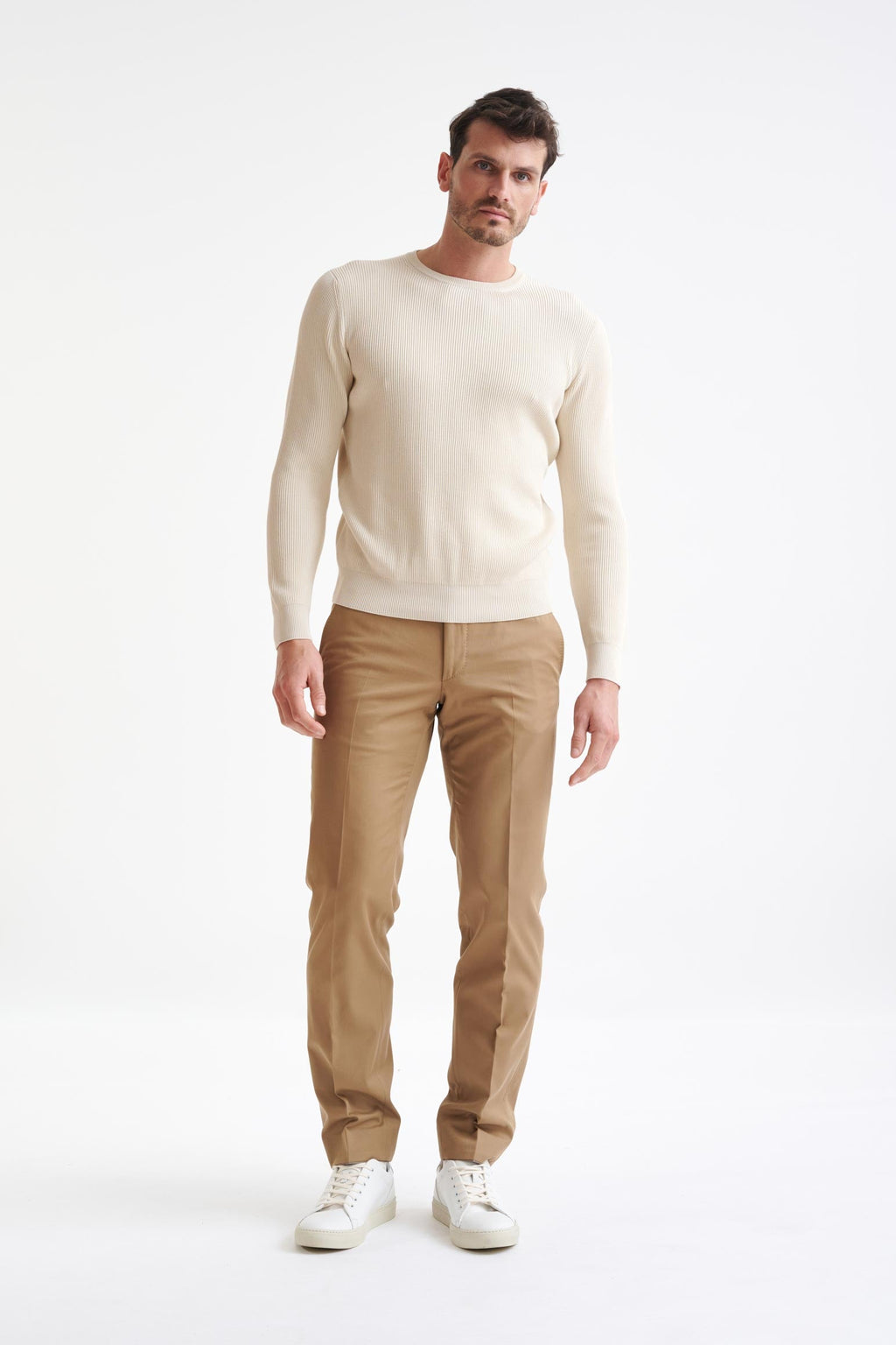 Cream 100% Cotton Rib Harrow Knitwear — detail 1
