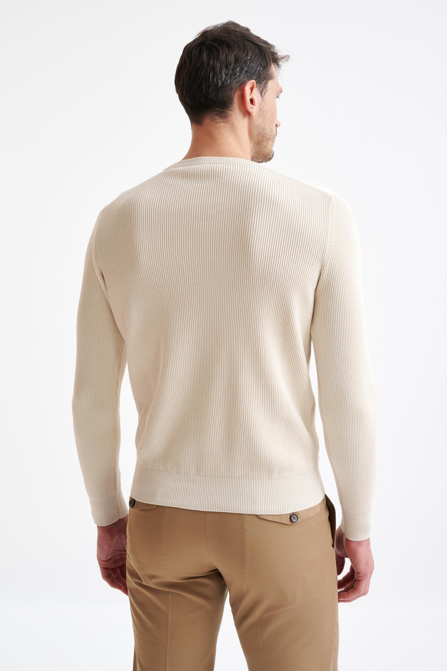 Cream 100% Cotton Rib Harrow Knitwear — detail 3