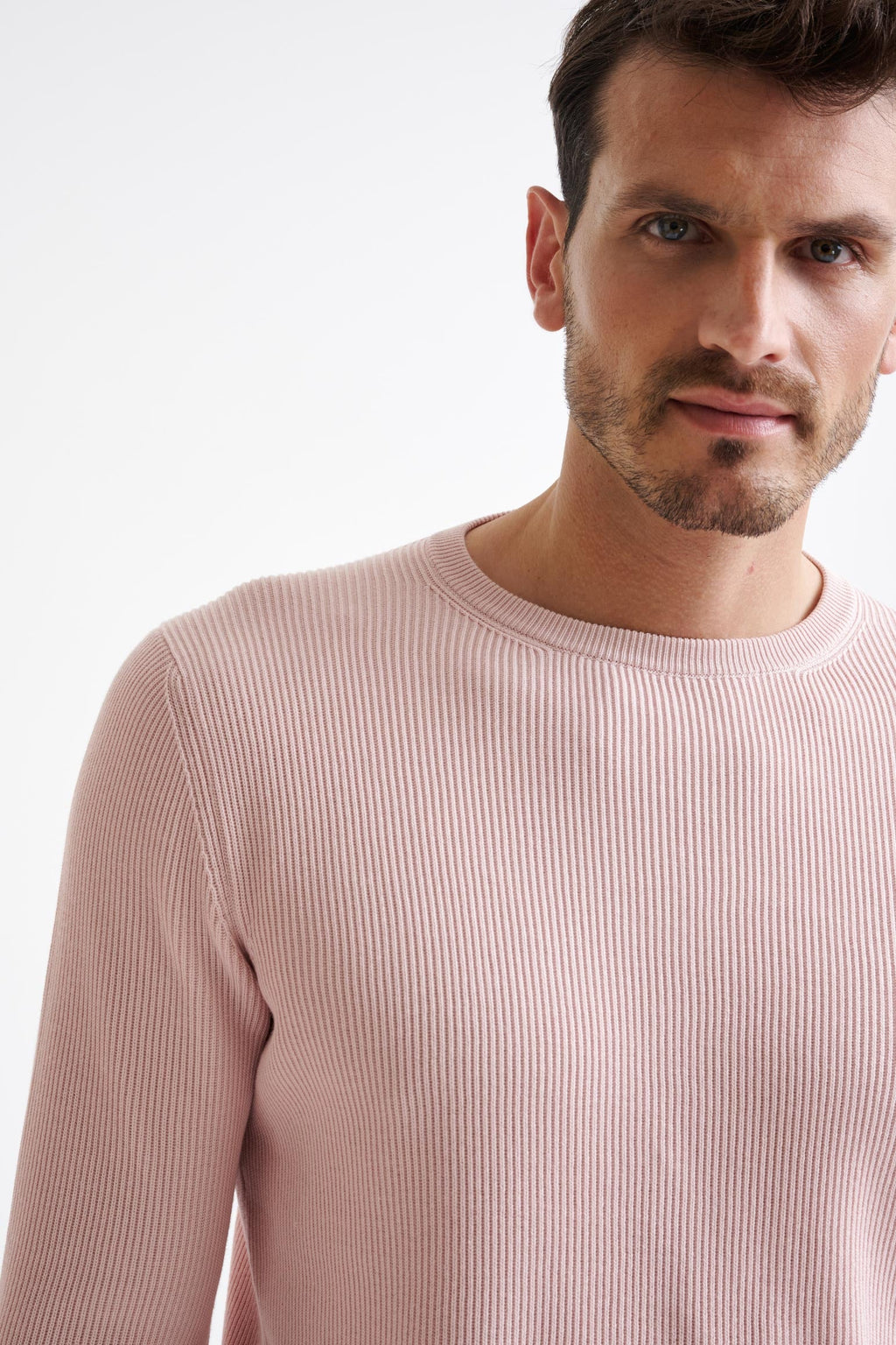Crystal Pink 100% Cotton Rib Harrow Knitwear — detail 1
