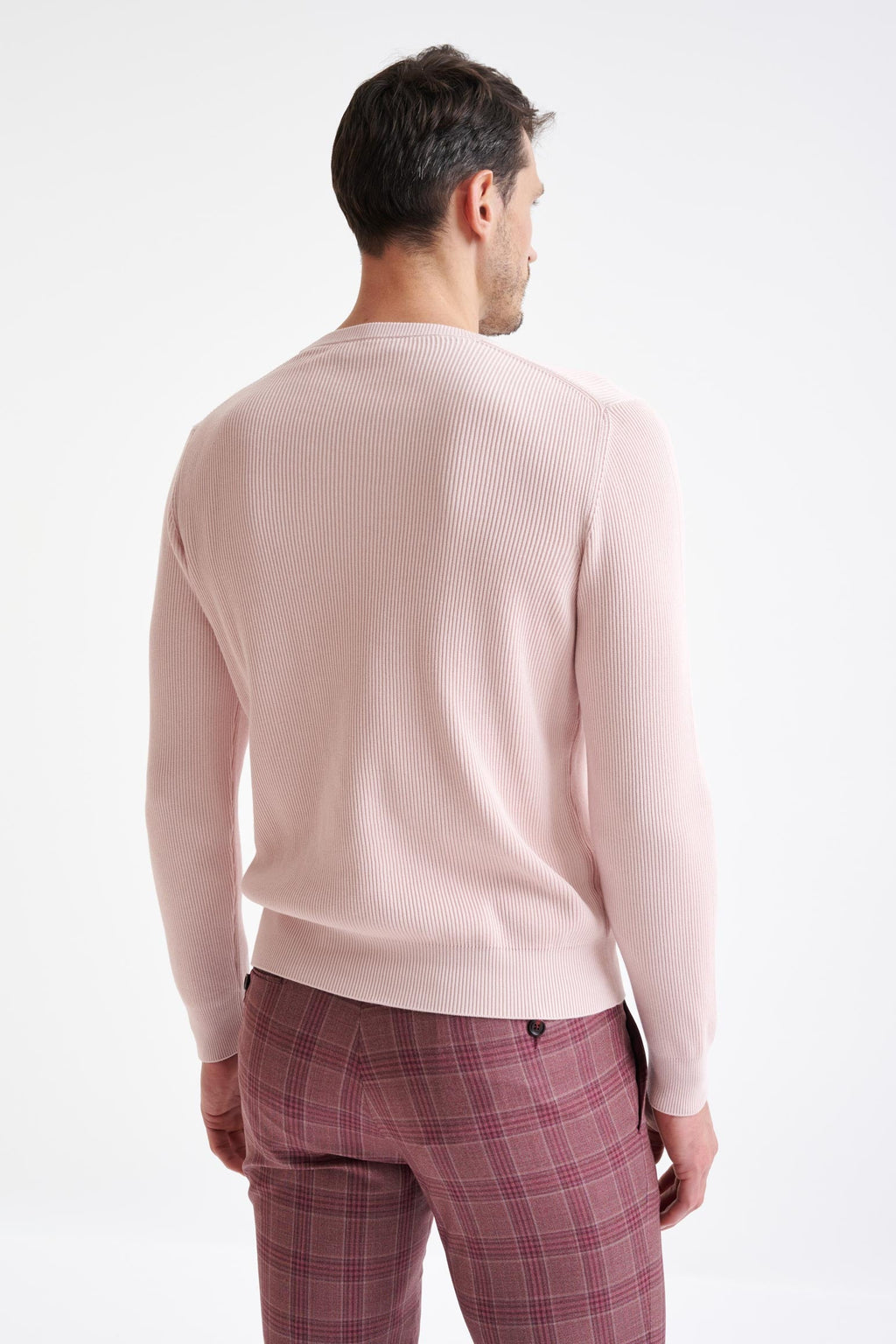 Crystal Pink 100% Cotton Rib Harrow Knitwear — detail 3
