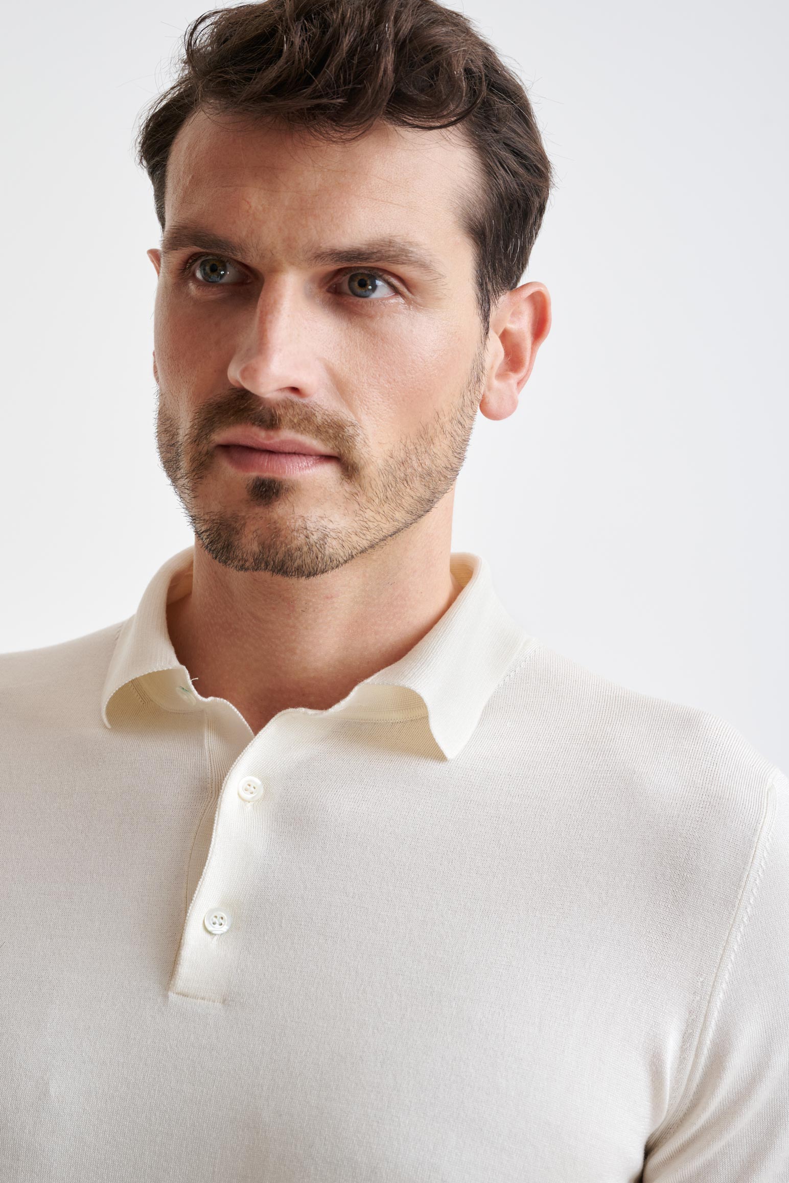 Off-White Cotton Kendal Knitted Polo Shirt — detail 1