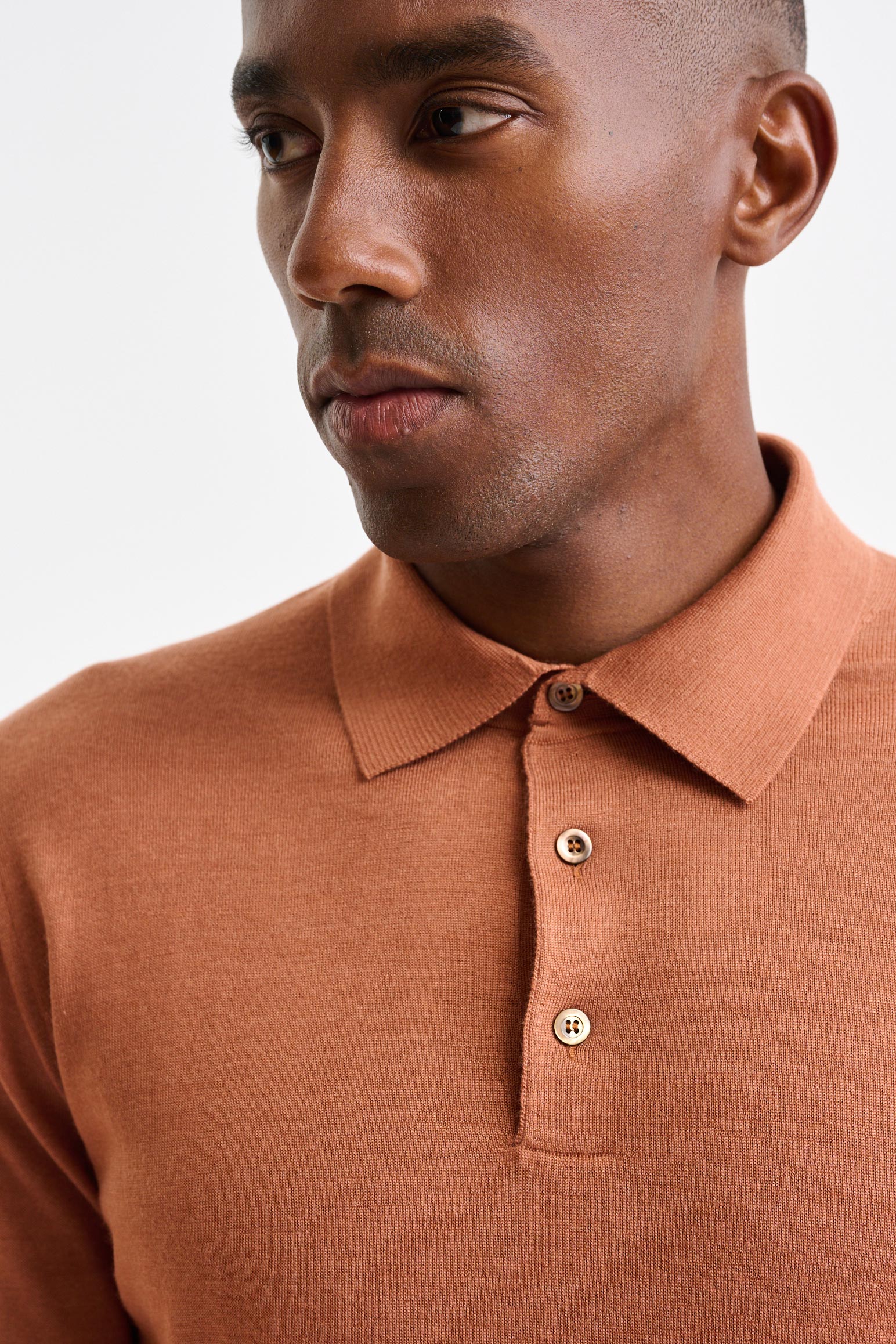 Cinnamon Cashmere & Silk Harwich Polo Knitwear — detail 1