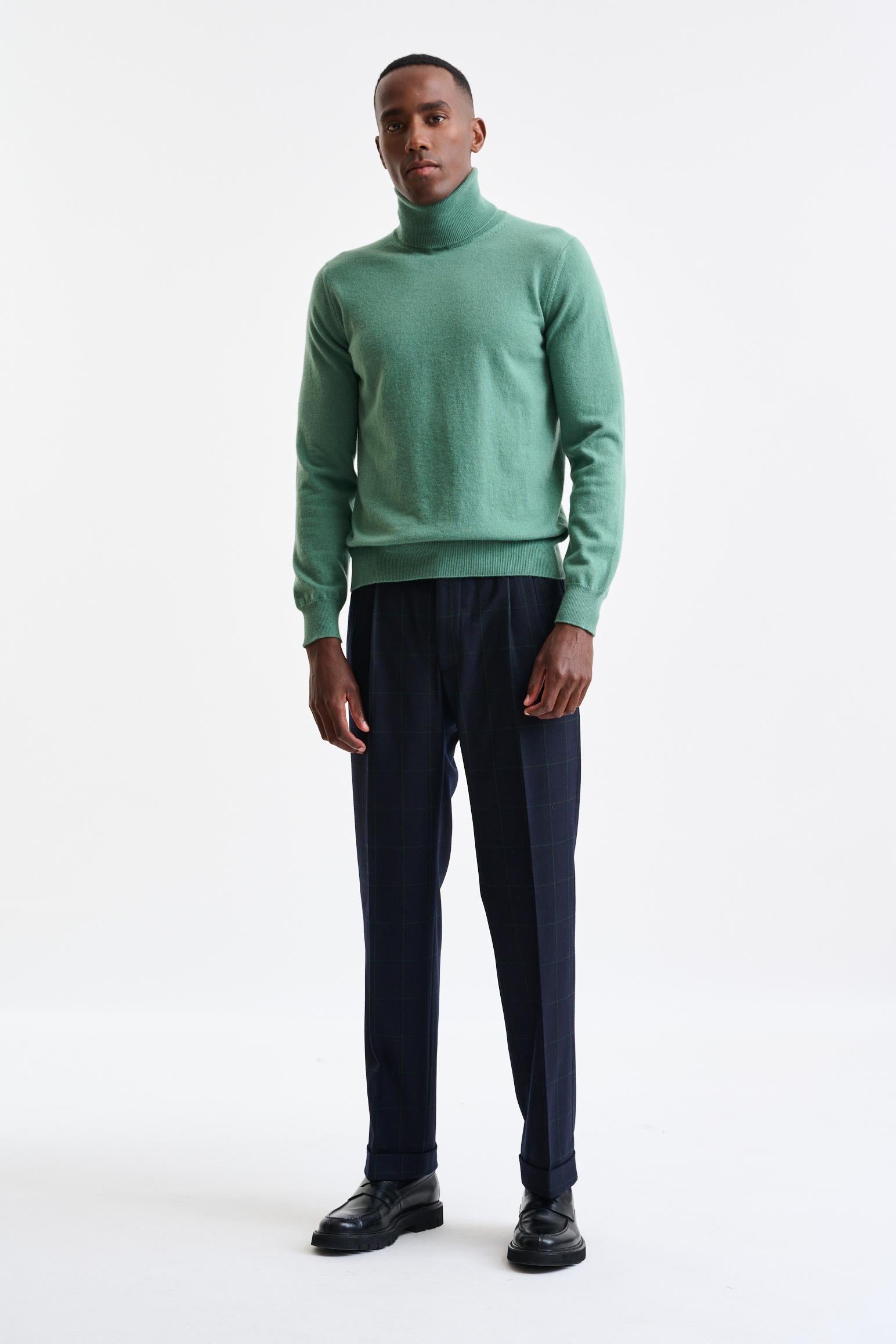 Frosty Spruce Cashmere Drumberg Rollneck Knitwear — detail 2