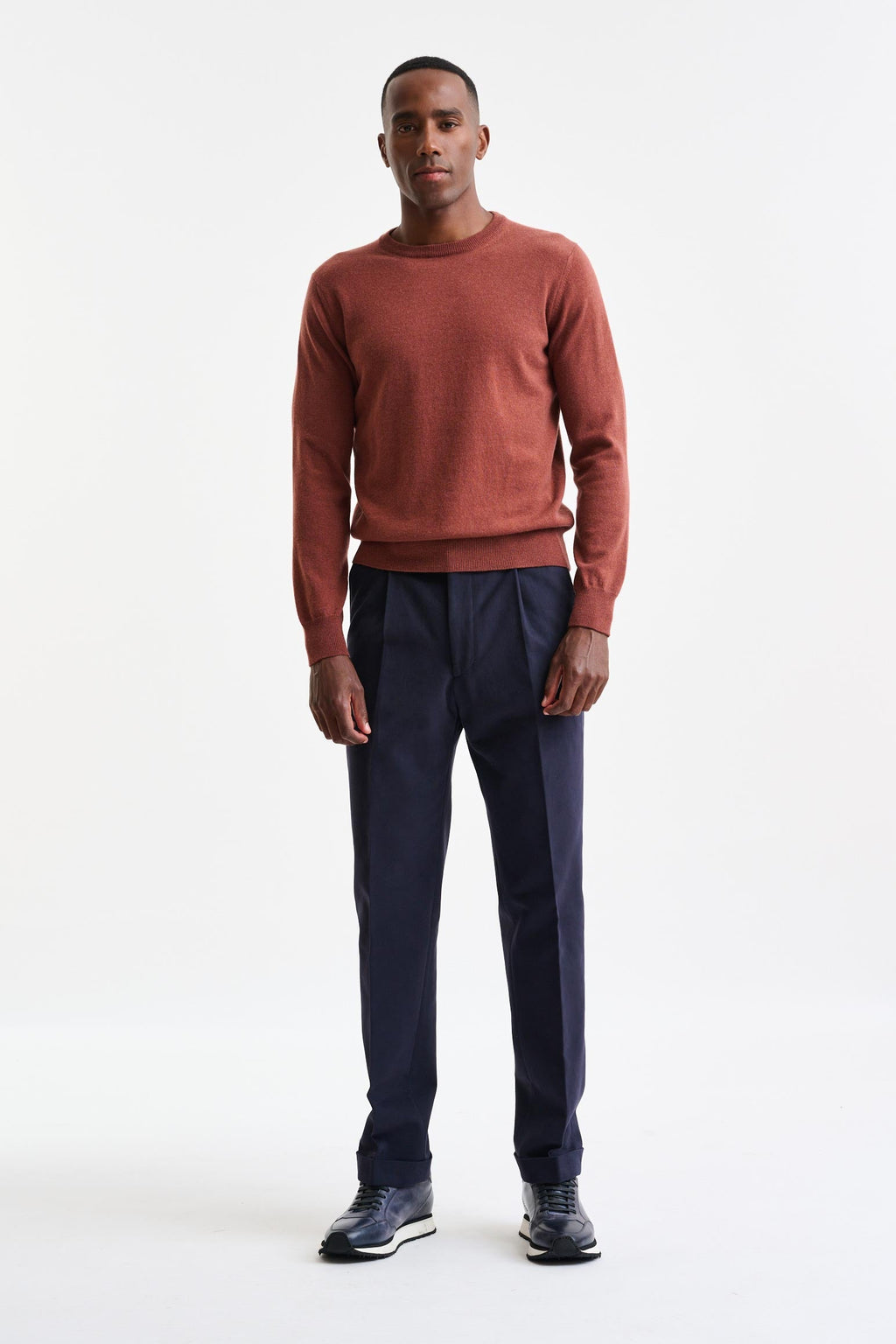 Burnt Henna Cashmere Contin Crewneck Knitwear — detail 2