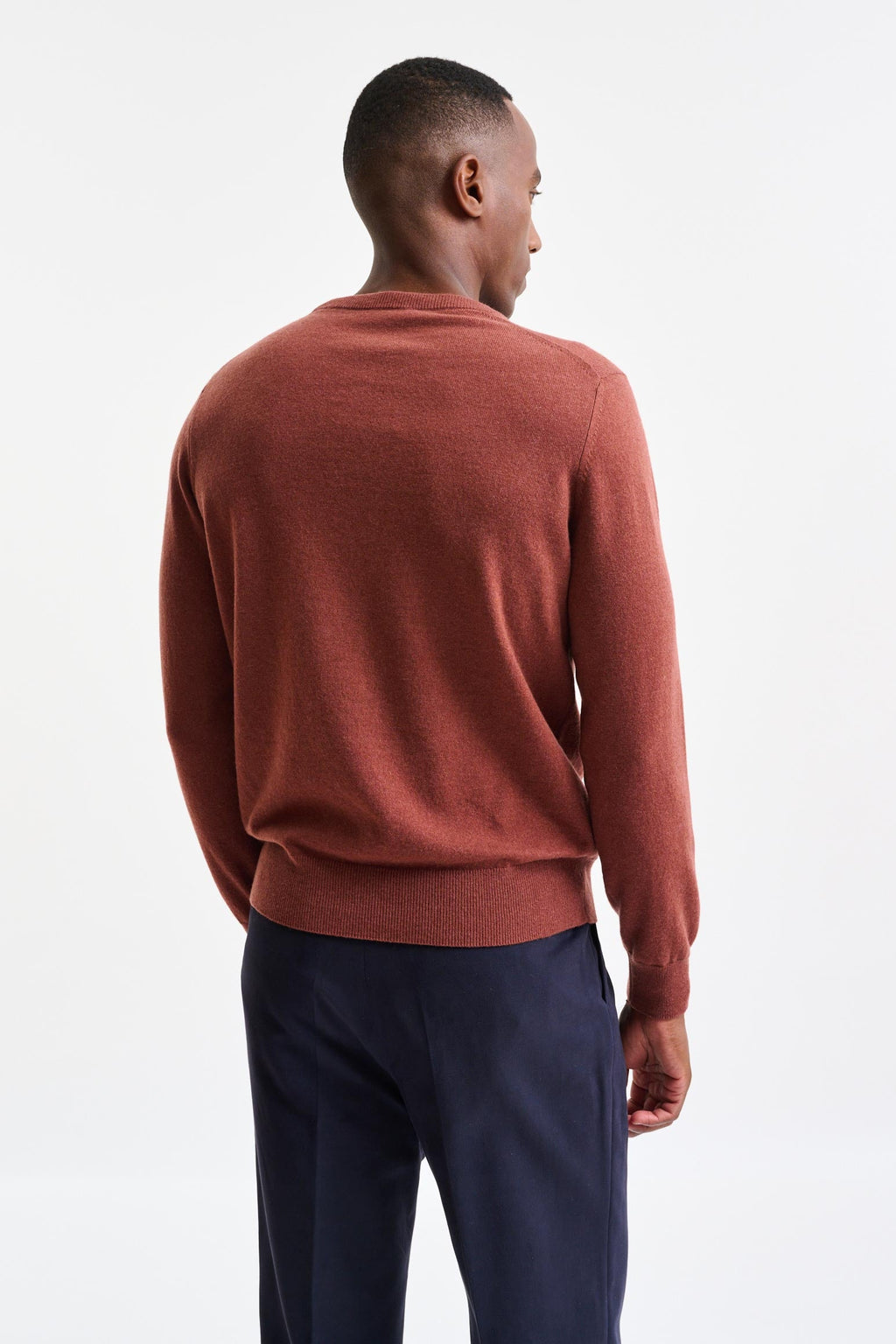 Burnt Henna Cashmere Contin Crewneck Knitwear — detail 3