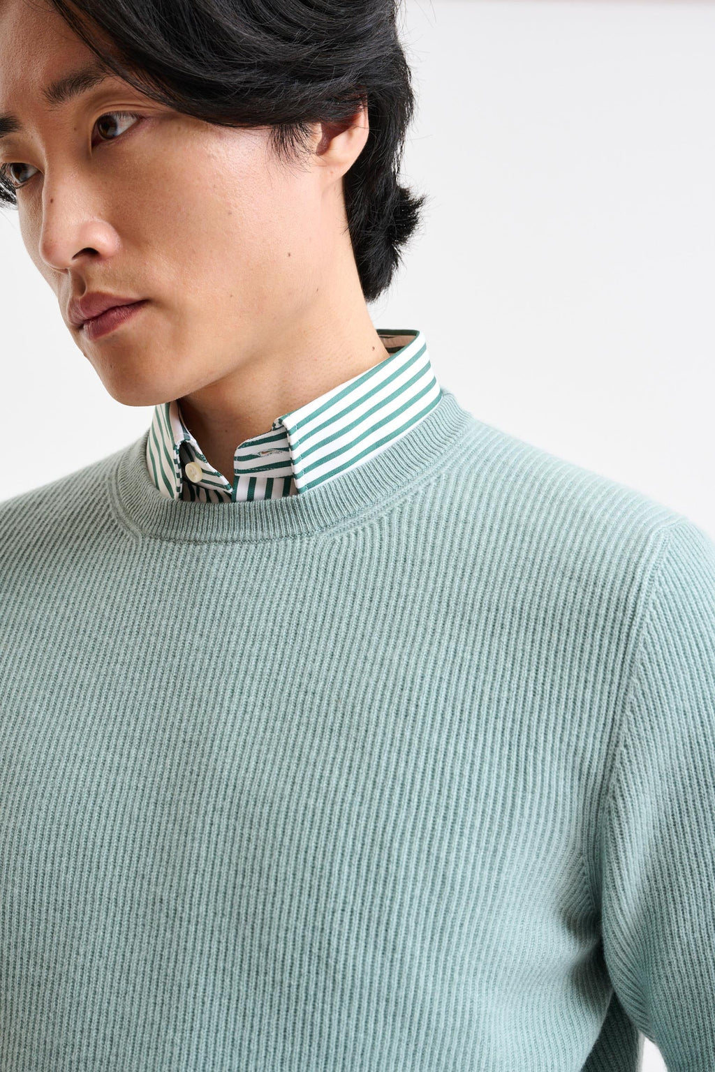 Blue Surf Cashmere Harrow Crewneck Knitwear — detail 1