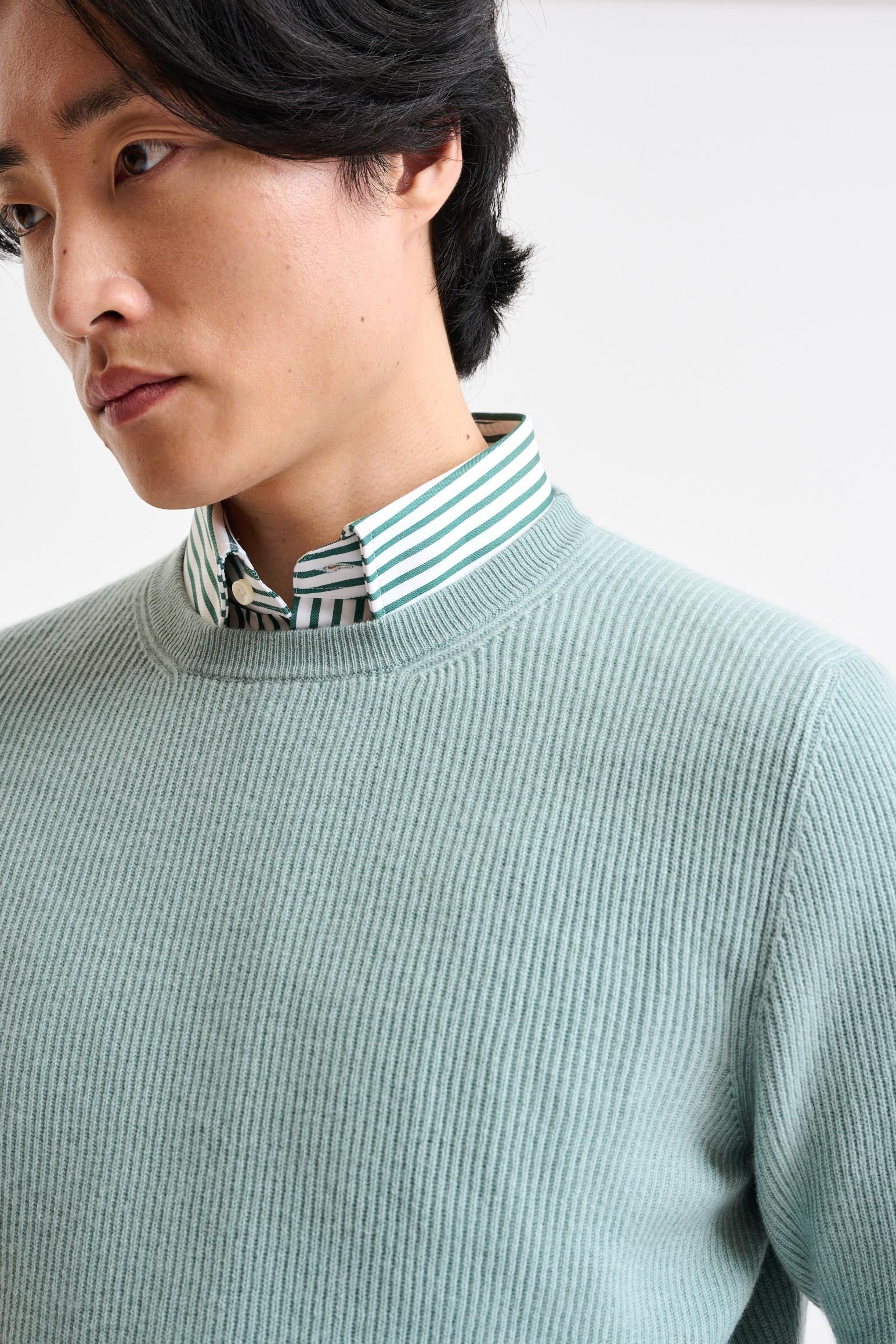 Blue Surf Cashmere Harrow Crewneck Knitwear — detail 1