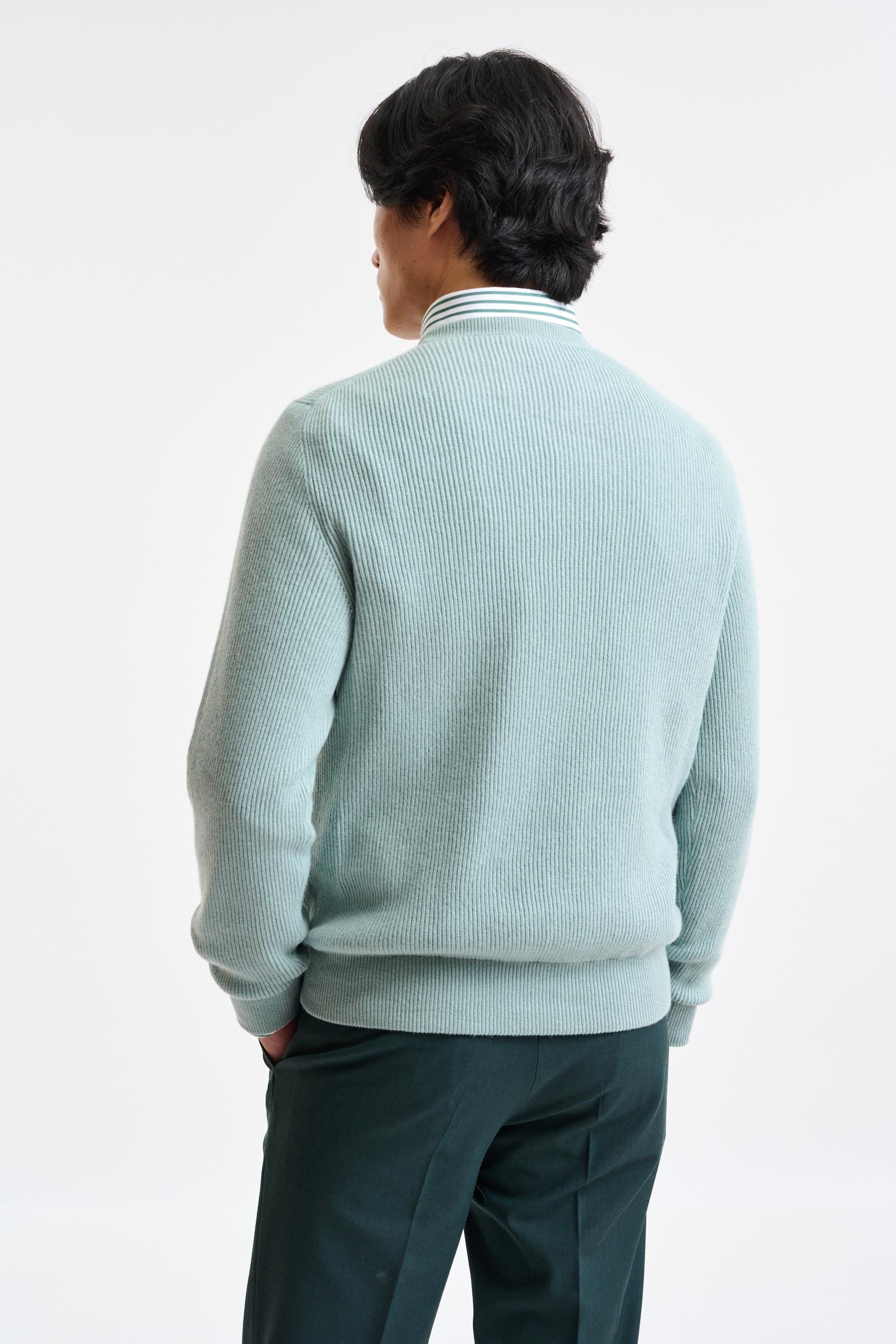 Blue Surf Cashmere Harrow Crewneck Knitwear — detail 3