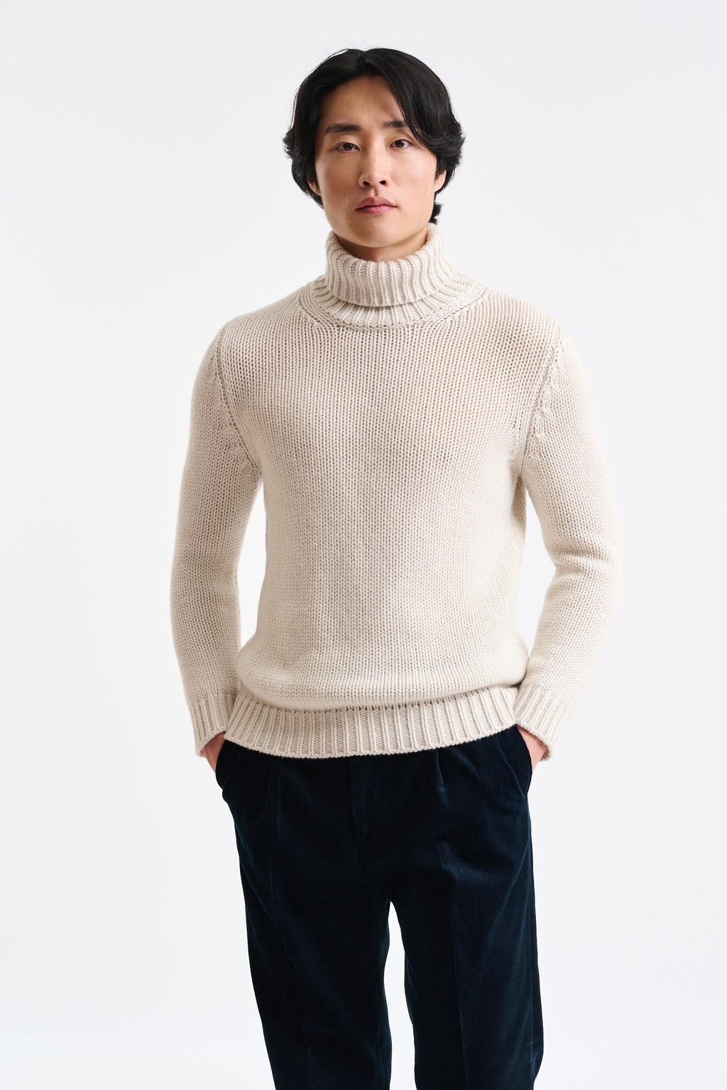 Off-White Cashmere & Heavy Wool Banbury Rollneck Sweater — detail 3