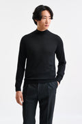 Black Cashmere & Merino Silk Ramsey High Crewneck Knitwear